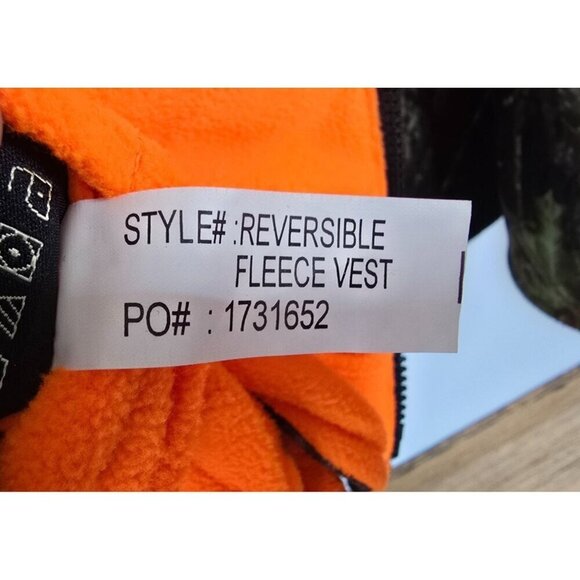 Red Head Camo/Orange Reversible Zip Up Fleece Vest Men's Size Large - Picture 9 of 9
